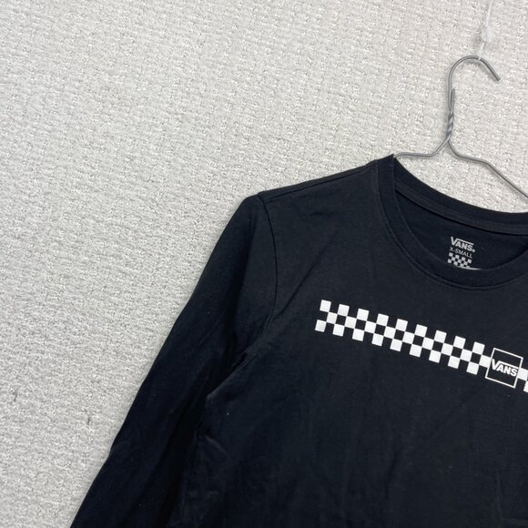 Y2K Vans Off The Wall Checkerboard Long Sleeve Black / White Women XS Skatercore - Picture 4 of 14